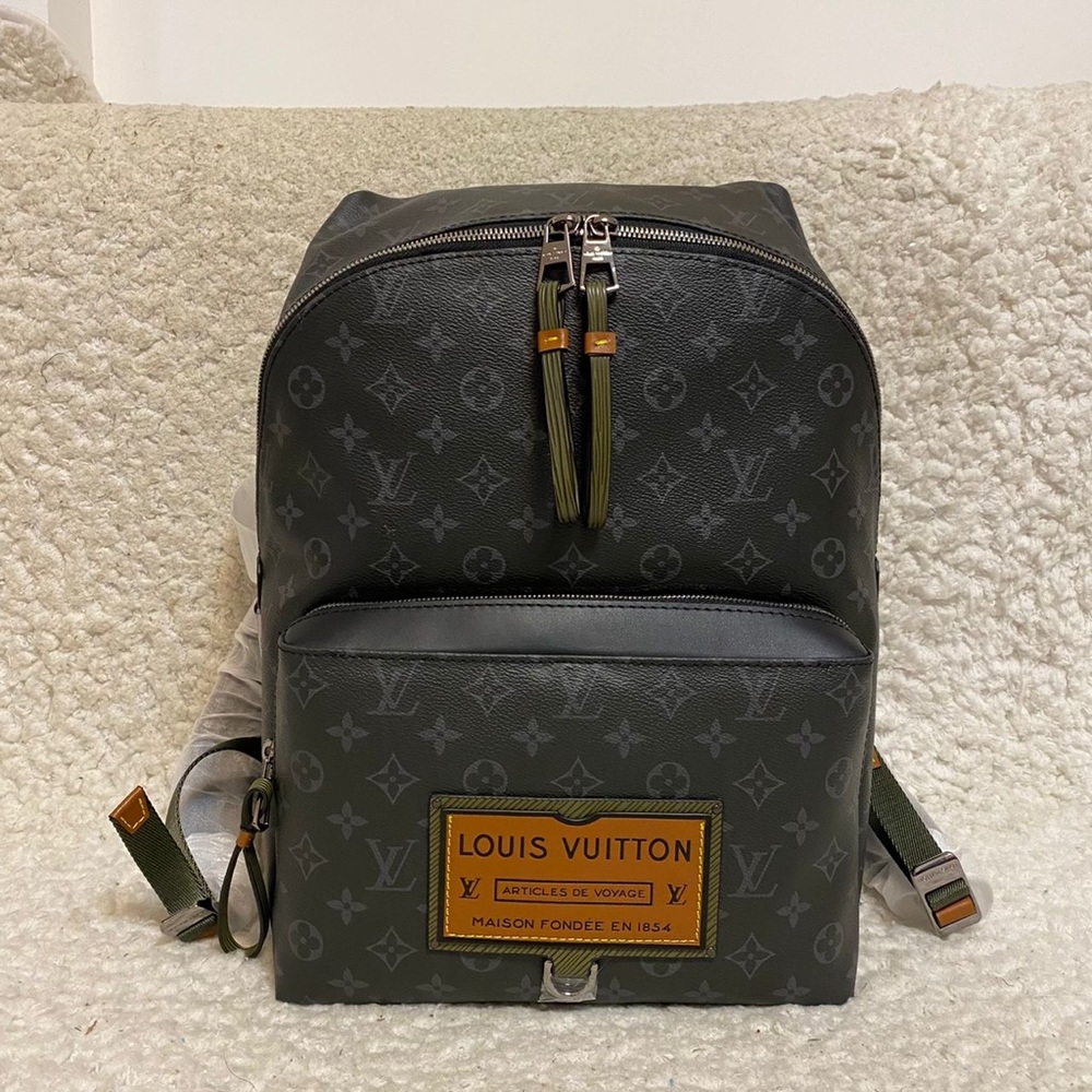 LOUIS VUITTON monogram black leather backpack